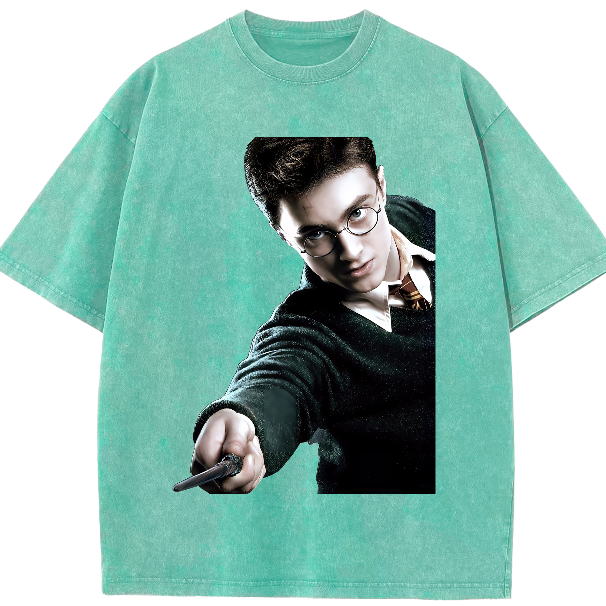 （画像用） Harry Potter ハリー・ポッターシリーズ 綿100% ヴィンテージ風 半袖Tシャツ（フロントプリント）